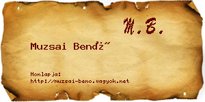 Muzsai Benő névjegykártya